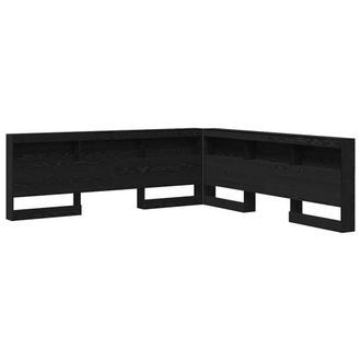 Berkfield Home Storage Headboard with Shelf Black oak 180 cm Engineered wood