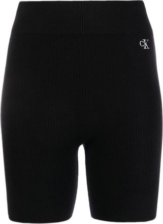 Calvin Klein Jeans knitted cycling shorts - women - Lyocell/Polyamide - S - BEH CK BLACK