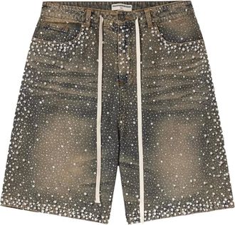 Vale Denim shorts met trekkoord - Grijs