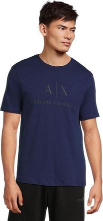 A|X Armani Exchange Slim Fit Chest Logo T-shirt Mens T Shirt Beacon Blue : 2XL, Cotton