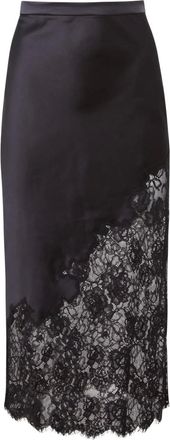 Fleur du Mal Gonna con inserti in pizzo - Nero