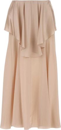 Chlo&eacute; Beige Ruffle Maxi Skirt