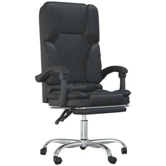 vidaXL Massage Reclining Office Chair Black Faux Leather vidaXL