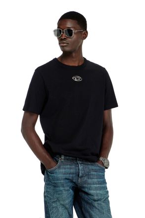 Diesel T-shirt with metallic Oval D - T-Shirts - Man - Black