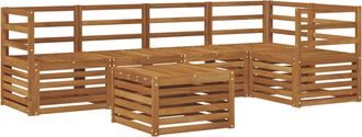 vidaXL Conjunto De Sof&aacute;s De Exterior 6 Uds. Natural Poli&eacute;ster Vidaxl