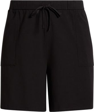 Eileen Fisher Stretch Organic Cotton Drawstring Shorts in Black at Nordstrom, Size 3X