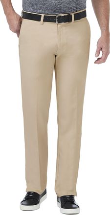 Haggar Clothing Mens Sustainable Stretch Chino Flat Front Straight Fit Pants (40W x 30L, Khaki)