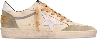 Golden Goose Ball Star Nappa Leather Sneakers With Suede Inserts And Crack Leather Star And Heel Tab Shoes