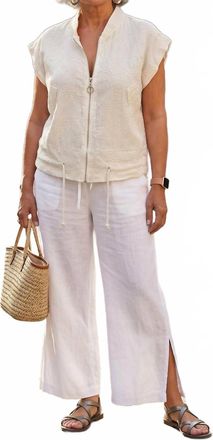 Made in Italy Firenze Cinch Top In Beige