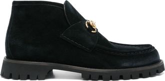 Gucci Horsebit ankle boot - women - Calf Suede/Calf Leather/Rubber - 37.5 - Black