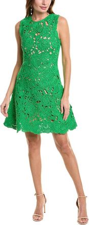 Oscar De La Renta Birdsnest Poppies A-Line Dress