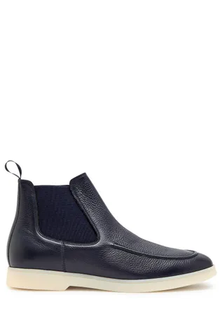 Aur&eacute;lien City Grained Leather Chelsea Boots - Navy - 45 (IT45 / UK11)