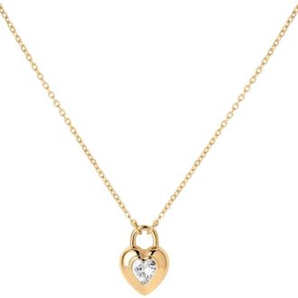 Made by Mary CZ Heart Pendant Necklace in Gold at Nordstrom, Size 16