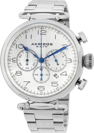 Akribos XXIV Akribos Grandiose Chronograph Silver Dial Mens Watch AK764SS