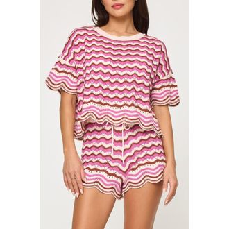 L*Space Sun Chaser Stripe Top in Shell Yeah Crochet at Nordstrom Rack, Size Large