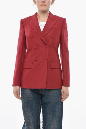 Givenchy Linen-And-Silk Double-Breasted Blazer size 40