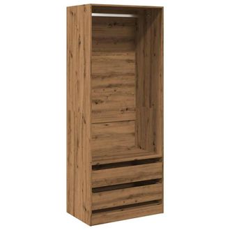 Berkfield Home Wardrobe Artisian Oak 80x50x200 cm Engineered Wood in Brown | Size: 80 x 50 x 200 cm