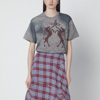 Vivienne Westwood Grey m&eacute;lange T-shirt with logo print