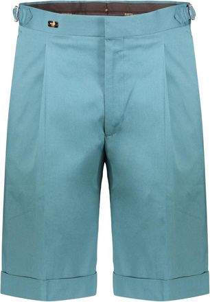 Moorer Bermuda met figurnaden - Heren - Korte Broeken - Blauw - M - Katoen - Korte Broeken