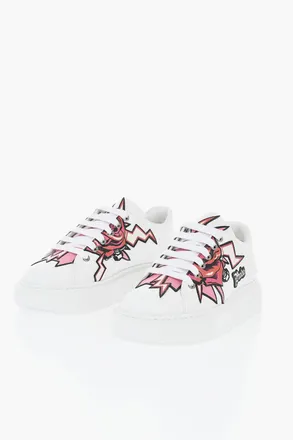 Prada Leather Sneakers TATTOOED with Rubber Sole Prada