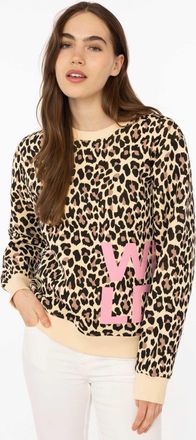 Zwillingsherz Hoodie ZWILLINGSHERZ WILD AOP, Damen, Gr. L/XL, beige, Sweatware, Obermaterial: 50% Baumwolle, 50% Polyester, Sweatshirts Hoodie, Crew-Neck, Rippb&uuml;ndc