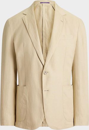 Ralph Lauren Purple Label Hadley Hand-Tailored Silk-Linen Jacket
