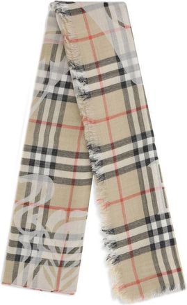 Burberry Mens Beige Wool Scarf