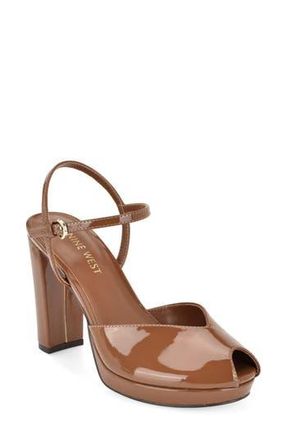 Nine West Elanna Sandal in Dark Tan at Nordstrom Rack, Size 9.5