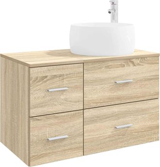 vidaXL Juego De Muebles De Ba&ntilde;o 2 Uds. Roble Sonoma Vidaxl