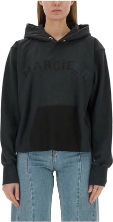 Maison Margiela Firm Fleece Hoodie - Dames - Hoodies - Zwart - M - Katoen - Hoodies & sweatvesten
