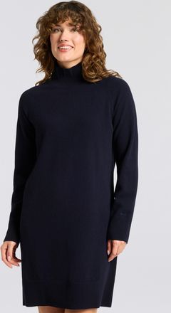 GANT Strickkleid GANT SUPERFINE LAMBSWOOL KNIT, Damen, Gr. XXL, N-Gr, evening blau, Strick, Obermaterial: 100% Wolle, ca. Mitte Knie, Rippb&uuml;ndchen, Kleider