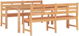 vidaXL Juego De Comedor Para Jard&iacute;n 3 Pzas Madera Maciza De Teca Vidaxl