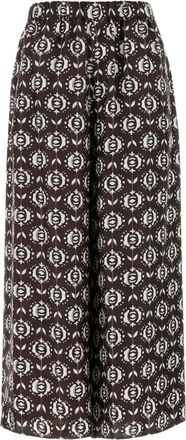 Max Mara Pantaloni a fiori - Marrone