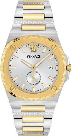 Versace Tolomeo Bracelet Watch, 40mm in Two Tone at Nordstrom