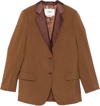 Fendi Giacca con revers satinati - Marrone