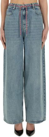 Moschino Jeans, Dames, Blauw, W28, Denim, Pantalone