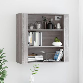 vidaXL Armario De Pared Madera Contrachapada Gris Sonoma 80x33x80 Cm Vidaxl