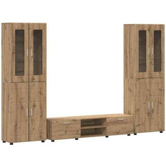 vidaXL TV Cabinet Set with Drawer FLORIN Artisan Oak Engineered Wood vidaXL