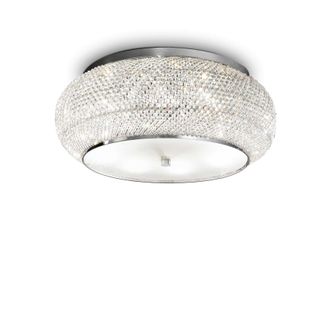 Ideal Lux Ideal Lux Pasha - L&aacute;mpara Empotrada De Techo De 10 Luces Cromo, Cristal, E14