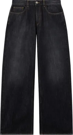 Palm Angels Black Loose Mid Rise Jeans