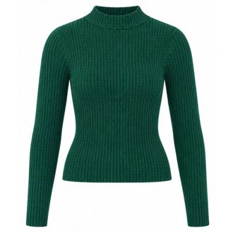 Twinset Slim Fit Coltrui van Viscosemix - Dames - Truien - Groen - Maat: M Viscose