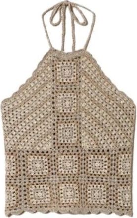 Twinset Gehaakte Lurex Gebreide Top - Dames - Tops zonder mouwen - Veelkleurig - S - Tops