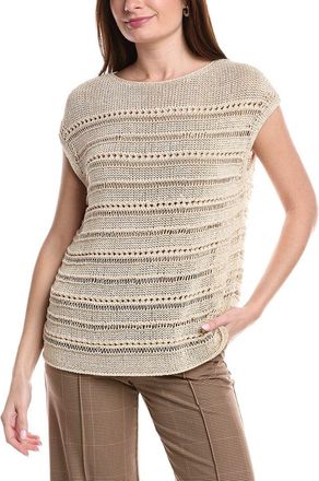 Lafayette 148 New York Bateau Neck Open Stitch Pullover