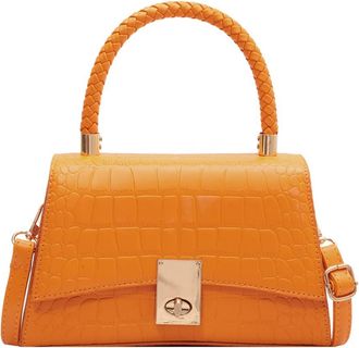 Generic Women Crocodile Pattern Crossbody Bag Fashion Satchel Top Handle Flap Purse Handbag Leather Tote Shoulder Bags (Yellow)