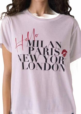 Chaser Hello Destinations Short Sleeve Tee In White