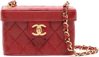 Chanel 1992 CC Turn-lock mini bag - women - Caviar Leather - One Size - Red