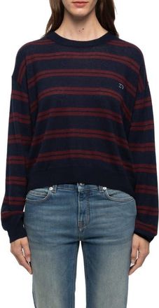 Zadig&Voltaire Swapy Stripe Cashmere Sweater in Encre at Nordstrom, Size Xx-Small/x-Small