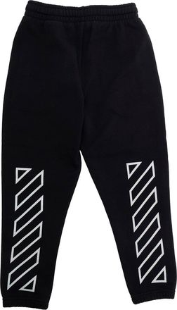 Off-white Boys Sweatpants Bookish Diag Black Cotton Trousers