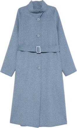 Emporio Armani Womens Wool Blend Coat - Light Blue - Size EU 46 (Womens)