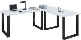 ebuy24 Vcm Vcm Escritorio De Madera Escritorio De Esquina Liso 130x130 L Forma Izquierda O Derecha Placa De Mesa De Trabajo 50 Cm De Profundidad Mesa De Orde